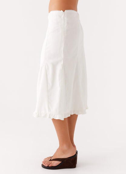 Alec Midi Skirt - White