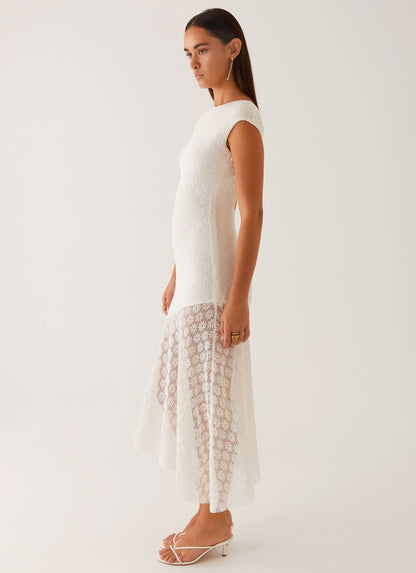 Arielle Open Back Midi Dress - White