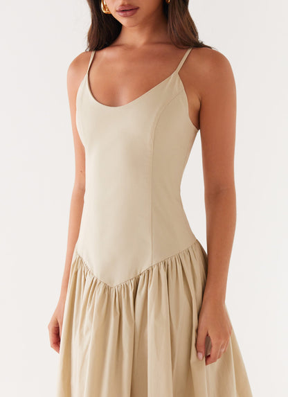 Azalea Midi Dress - Beige