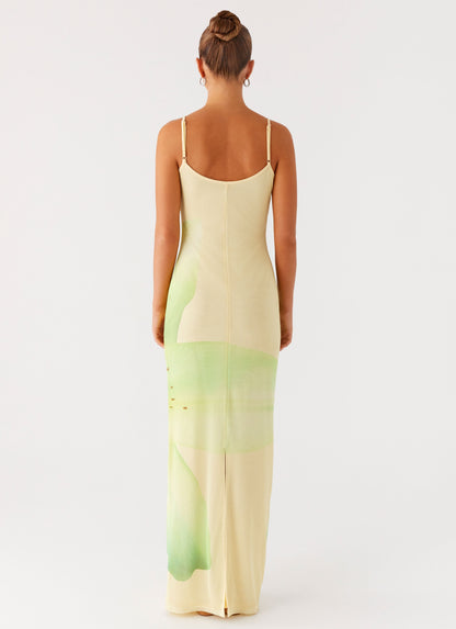 Bad News Mesh Maxi Dress - Yellow Lily
