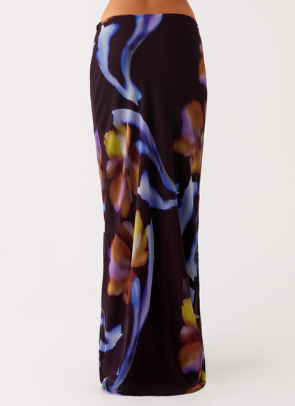 Barbados Maxi Skirt - Dark Floral