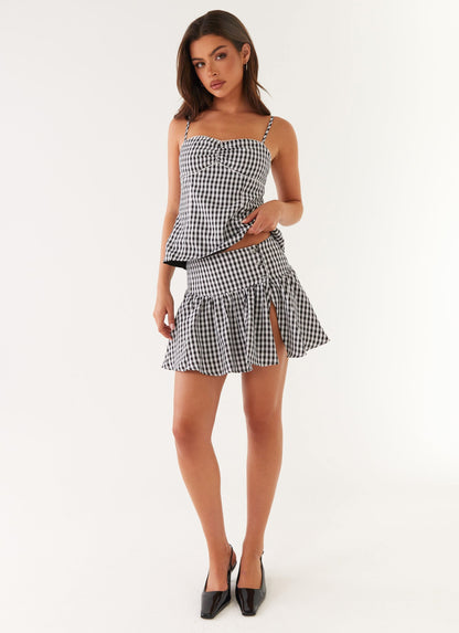 Bellamy Top - Black Gingham