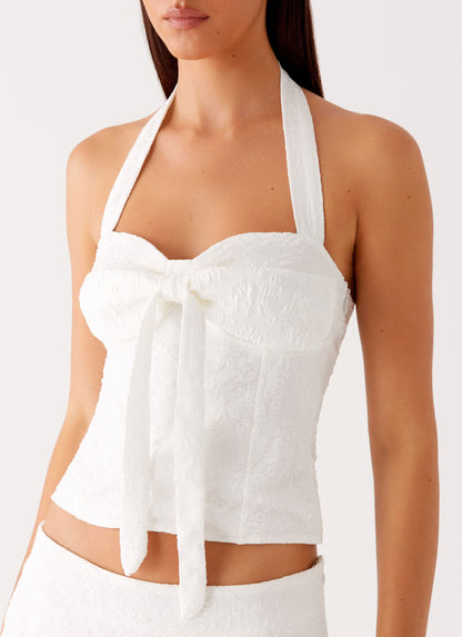 Brissy Halterneck Top - White