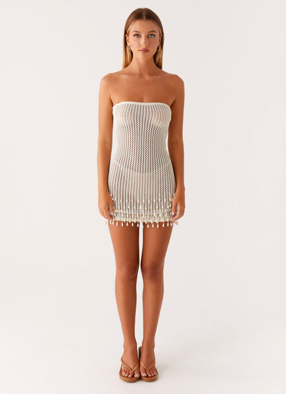 Carpe Diem Crochet Mini Dress - Ivory