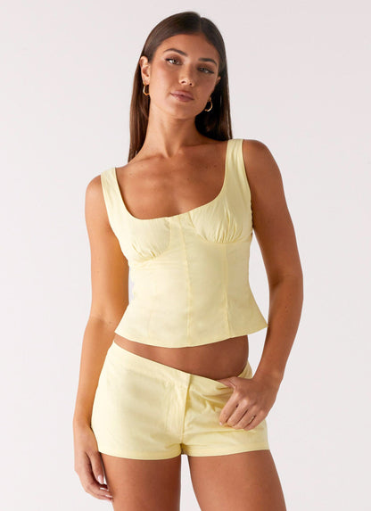 Coastline Mini Shorts - Yellow