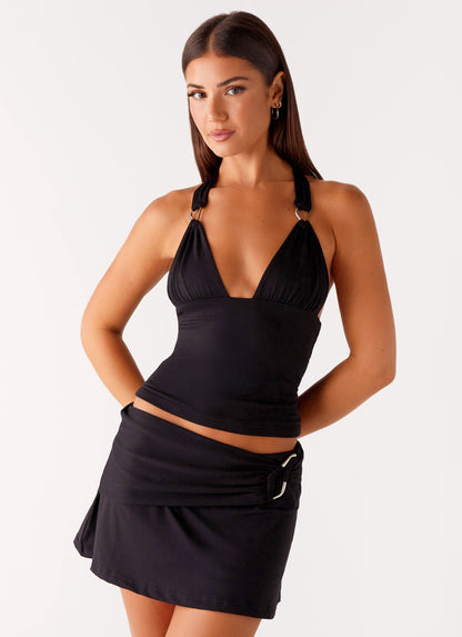 Collab Mini Skirt - Black