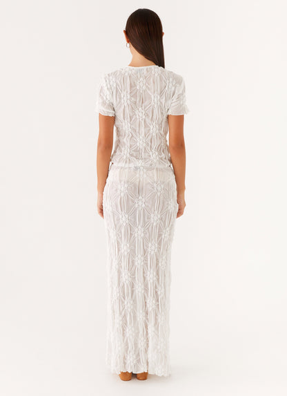 Effortlessly Low Rise Maxi Skirt - Ivory