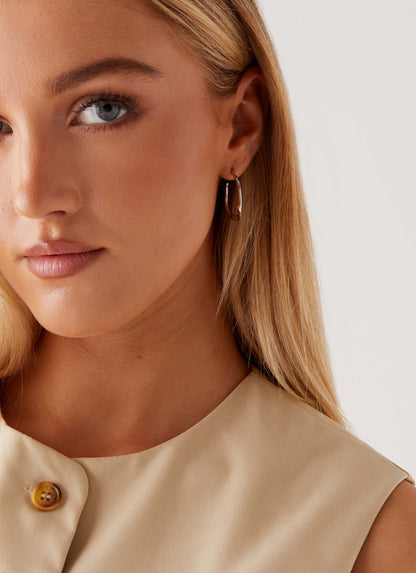 Etta Hoop Earrings - Silver