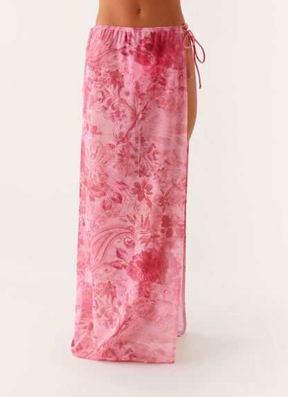 Here For It Beaded Maxi Skirt - Pink Print