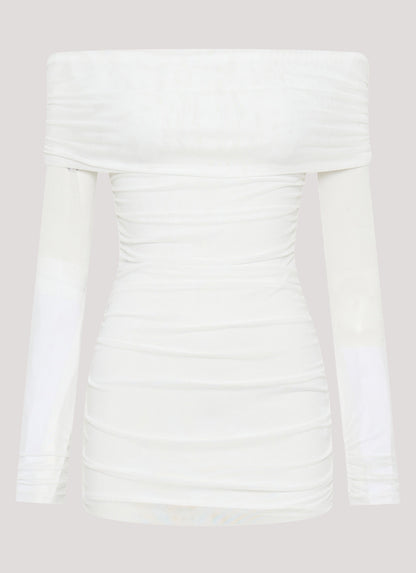 Liquid Spirit Mini Dress - White