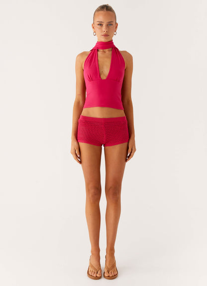Lukella Chrochet Mini Short - Hot Pink