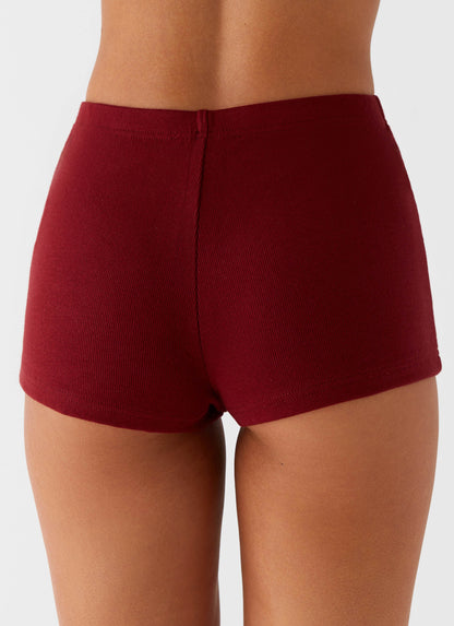 Spectate Mini Shorts - Maroon
