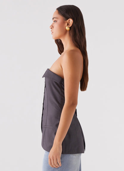 Bad Blood Strapless Top - Army