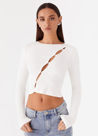 Cassius Long Sleeve Top - Ivory