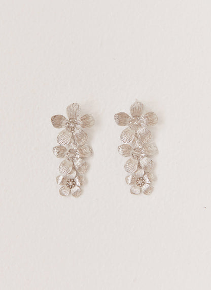 Cadie Flower Earrings - Silver