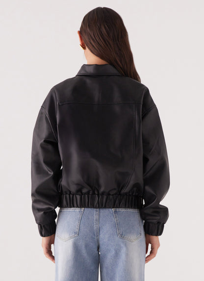 Houghton Oversized Bomber Jacket - Black