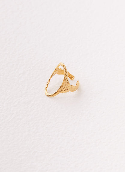 Kyra Oval Textured Ring - Gold