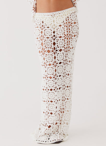 Sorrentino Crochet Maxi Skirt - White