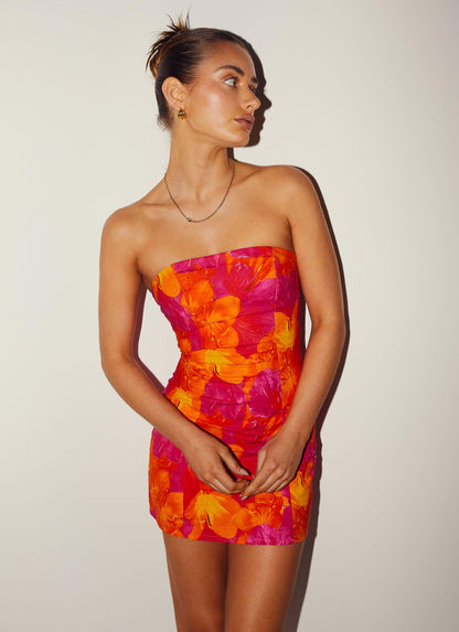 Stuck On You Mini Tube Dress - Floral Sun