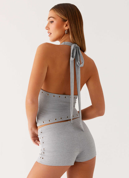 Roxy Halter Top - Grey