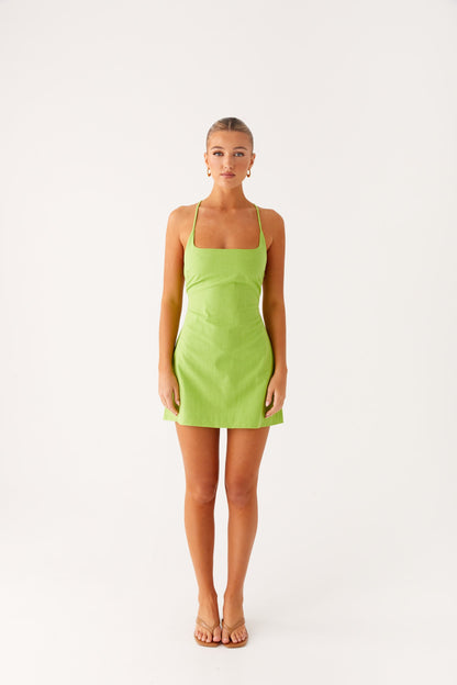 Seaside Escape Mini Dress - Lime