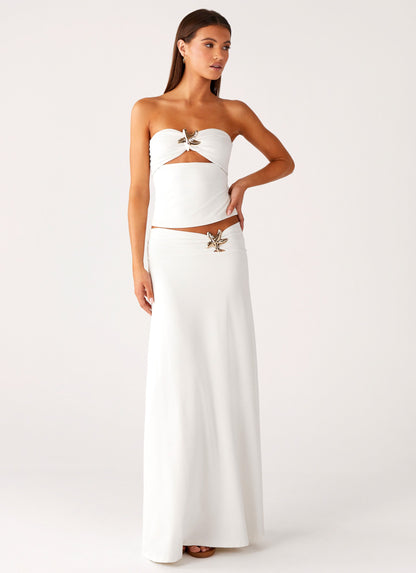 Shoreline Glow Maxi Skirt - Off White
