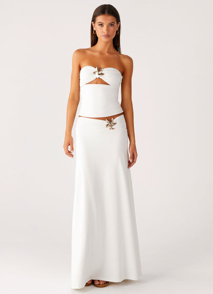 Shoreline Glow Maxi Skirt - Off White