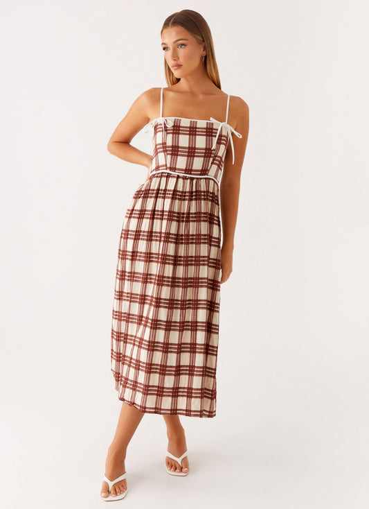 Shyanne Midi Dress - Chocolate Check